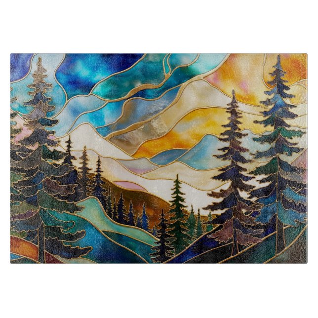 Berglandschaft Glas Schneidbrett Schneidebrett (Vorderseite)