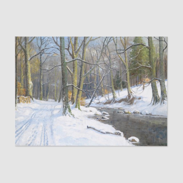 Berglandschaft im Winter, Decoupage Seidenpapier (Vorderseite)