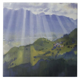 Berglandschaft in der Schweiz (Serebriakova) Fliese