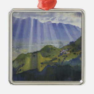 Berglandschaft in der Schweiz (Serebriakova) Ornament Aus Metall