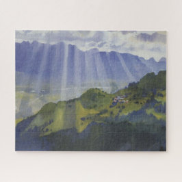 Berglandschaft in der Schweiz (Serebriakova) Puzzle