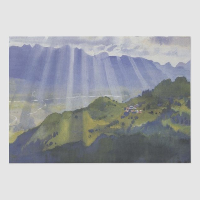 Berglandschaft in der Schweiz (Serebriakova) Seidenpapier (Vorderseite)
