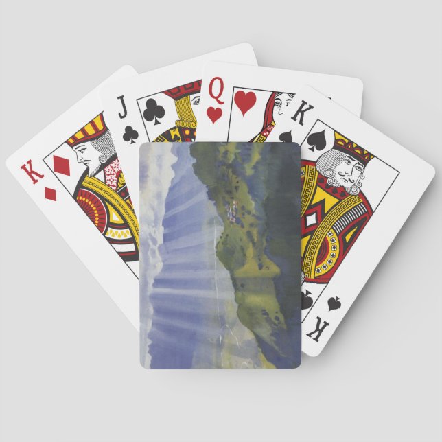 Berglandschaft in der Schweiz (Serebriakova) Spielkarten (Rückseite)