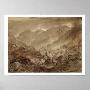 Berglandschaft, Macugnaga, 1845 (Stift & braun Poster