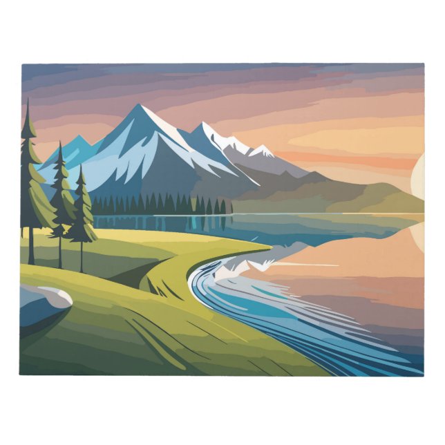 Berglandschaft Notizblock (Vorderseite)