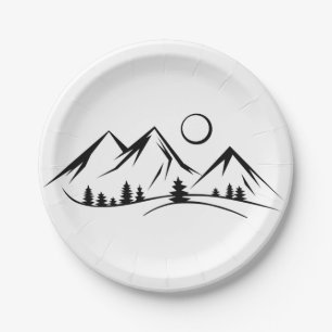 Berglandschaft Pappteller