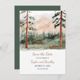 Berglandschaft Pine Trees Rustikal Save the Date
