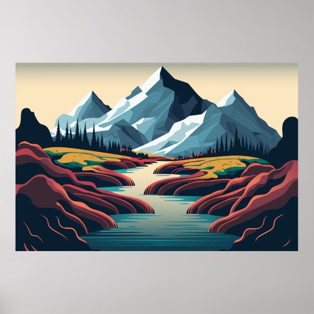 Berglandschaft Poster (Vorne)