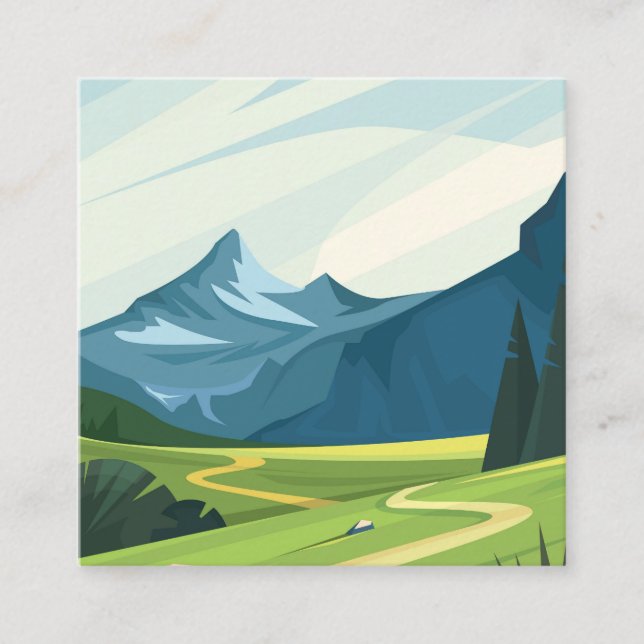 Berglandschaft Quadratische Visitenkarte (Vorderseite)