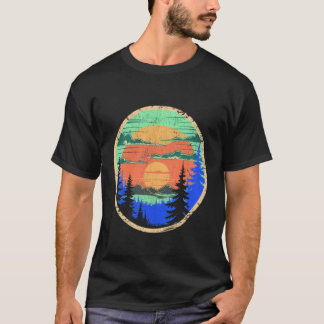 Berglandschaft Reflexion Wald Bäume Outdoor T-Shirt
