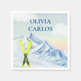 Berglandschaft Skigebiet Hochzeit Serviette
