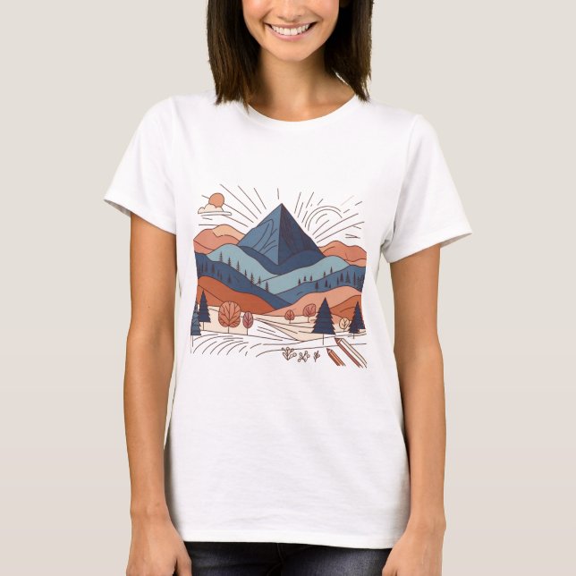 Berglandschaft T - Shirt der Frau (Vorderseite)
