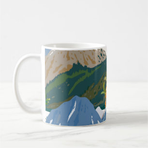 Berglandschaft und wilde Beere. Seamless-Vintag Kaffeetasse