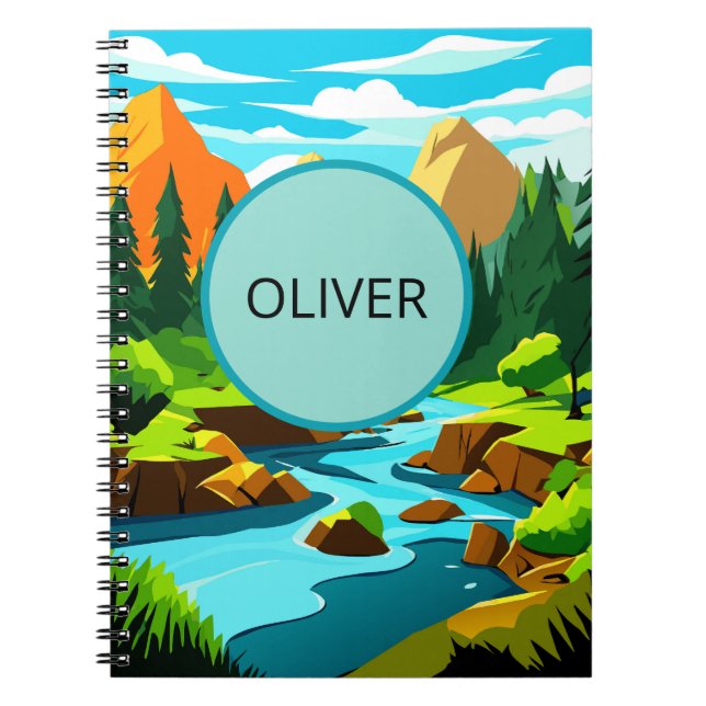 Berglandschaftsbuch, Oliver Adventure Notizbuch Notizblock (Vorderseite)