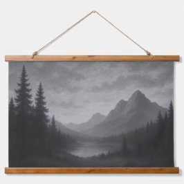 Berglandschaftsteppich Wandteppich Mit Holzrahmen