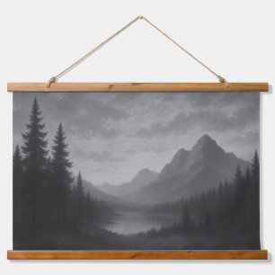 Berglandschaftsteppich Wandteppich Mit Holzrahmen
