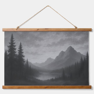 Berglandschaftsteppich Wandteppich Mit Holzrahmen
