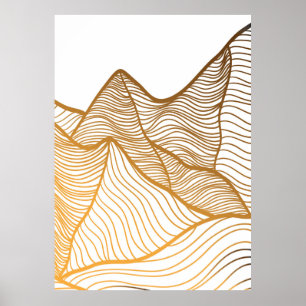 Berglayoutdesign im orientalischen Stil Poster