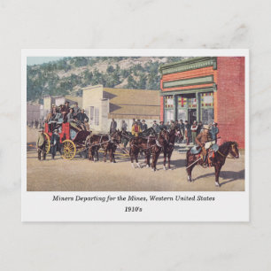 Bergleute auf Gezeichnet Wagen, Alt West, 1910er Postkarte