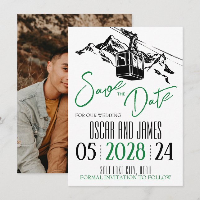 Bergliebe Grün Save The Date (Vorne/Hinten)