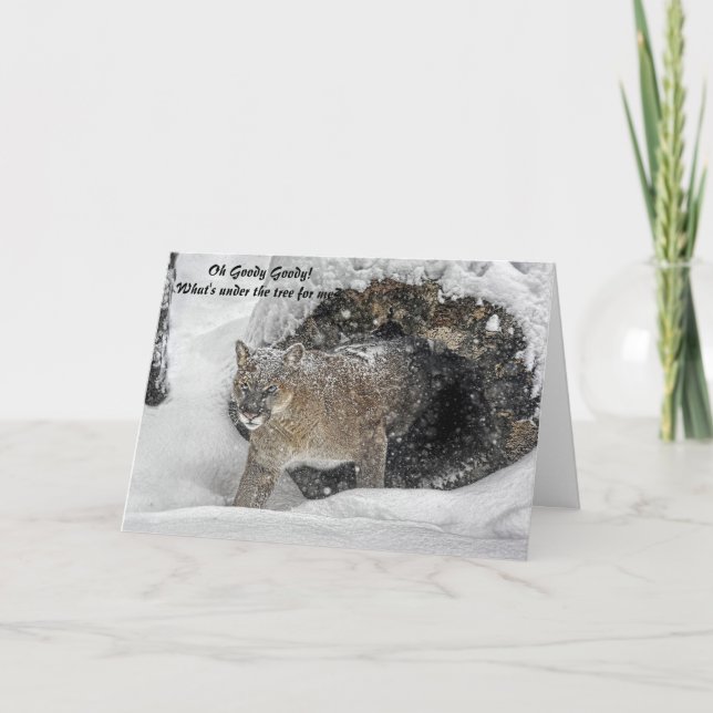 Berglöwe-Feiertags-Karte Feiertagskarte (Vorderseite)