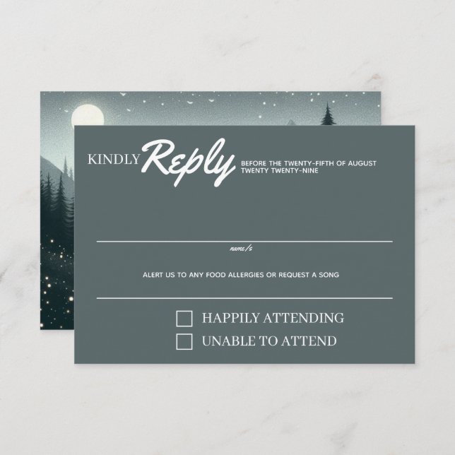Bergmagie RSVP Karte (Vorne/Hinten)