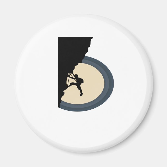 Bergmann bei nachts Silhouette Magnet (Vorne)