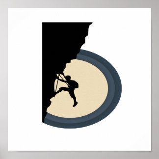 Bergmann bei nachts Silhouette Poster