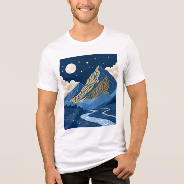 Bergmondlicht Tri-Blend Shirt (Vorderseite)