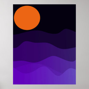Bergmoon Landschaft Poster