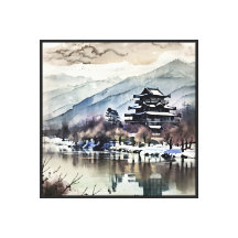 Bergpagode am Fluss (Winter)