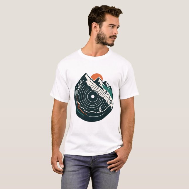 Bergpfad-Topographie-Wanderabenteuer T-Shirt (Vorne ganz)