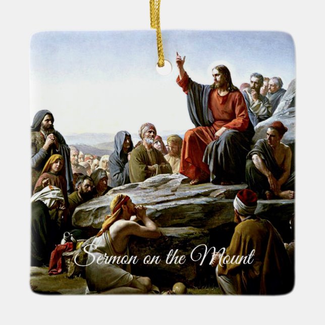 Bergpredigt von Carl Bloch Keramikornament (Vorderseite)