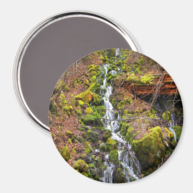 Bergquellwasserfall..... Magnet (Vorderseite/Rückseite)