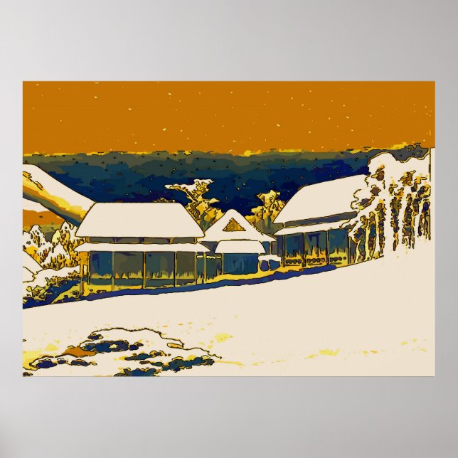 Bergschnee, Abstrakt Poster (Vorne)