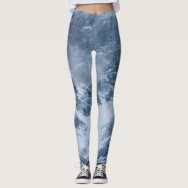 Bergschnee und Nebel Leggings (Vorderseite)