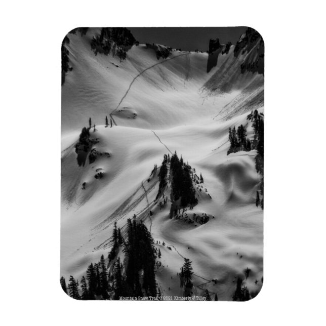 Bergschneeweg Flexibles Foto Magnet (Vertikal)