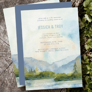 Bergsee-Aquarell-Hochzeitsempfang nur Einladung