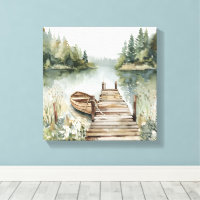 Bergsee Boat Wasserfarbe