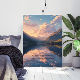 Bergsee Handgemalte Landschaft Poster