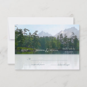 Bergsee - Hochzeit der rustikalen Natur RSVP Karte