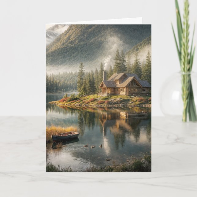 Bergsee-Hütte zum Vatertag Karte (Vorderseite)