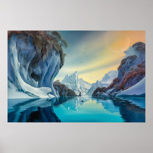 Bergsee im Winter Poster (Vorne)