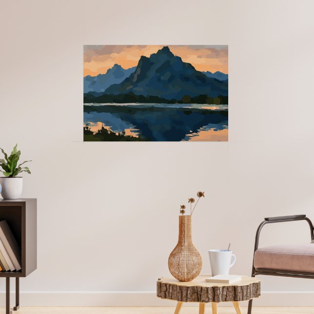 Bergsee Landschaft Poster (Wohnzimmer 3)