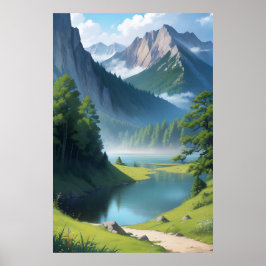 Bergsee Landschaft Poster