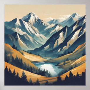 Bergsee Landschaft Poster