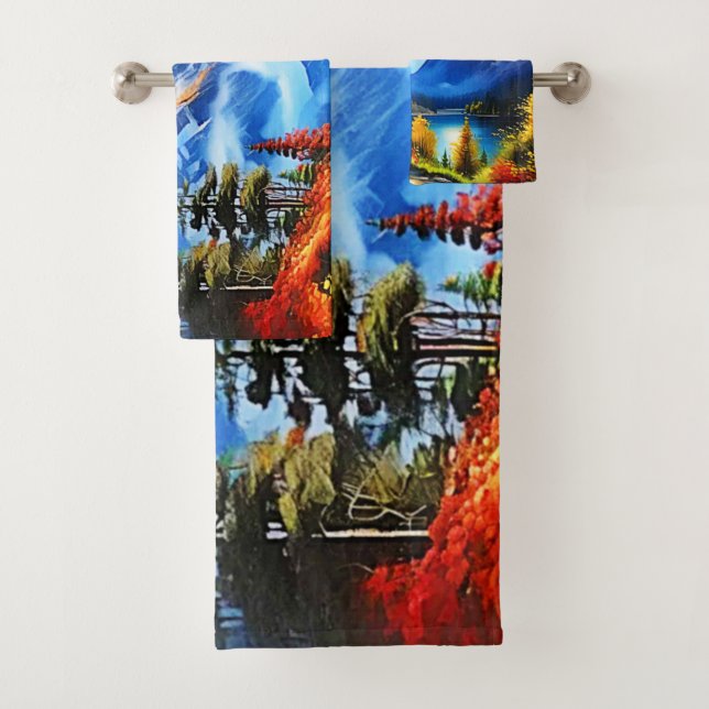 Bergsee: Landschaftliche Sicht Badhandtuch Set (Insitu)