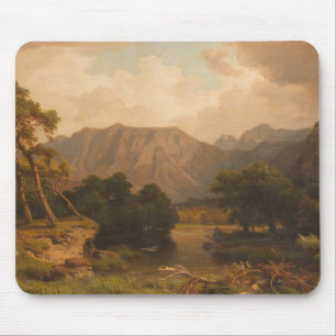 Bergsee mit Herons - Heinrich Funk Mousepad