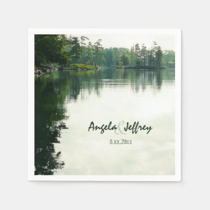 Bergsee Reflexion rustikale Hochzeit Serviette