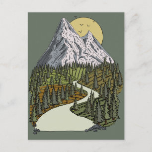 Bergsee Ruhe: Sonnenuntergang erwartet Feiertagspostkarte